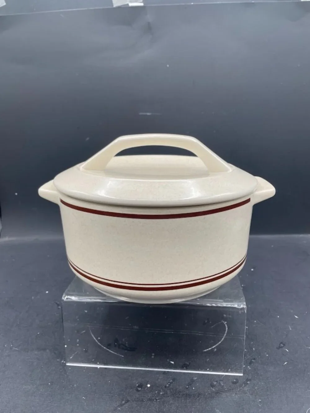 Temper-Ware by Lenox Stoneware Small Casserole w/Lid Cottonwood Mid Century